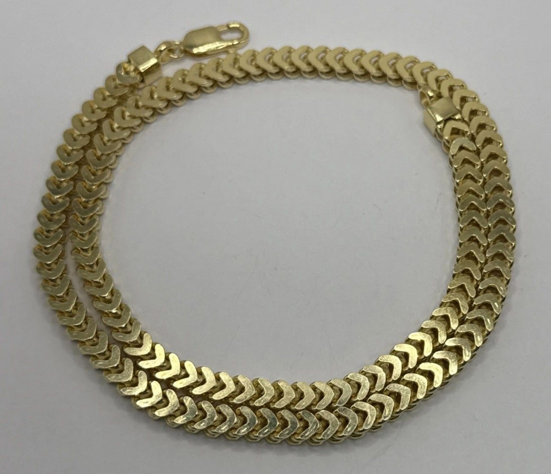 STERLING SILVER GOLD COLOR NECKLACE 20" FRANCO LINK (1 of 2)