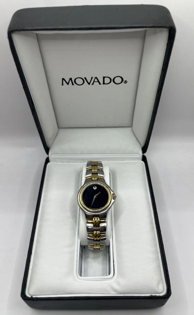MOVADO 2 TONE WOMANS MUSEUM WATCH WITH BOX (1 of 1)
