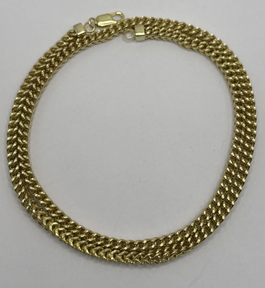 STERLING SILVER GOLD COLOR NECKLACE 23.5" FRANCO LINK (1 of 1)