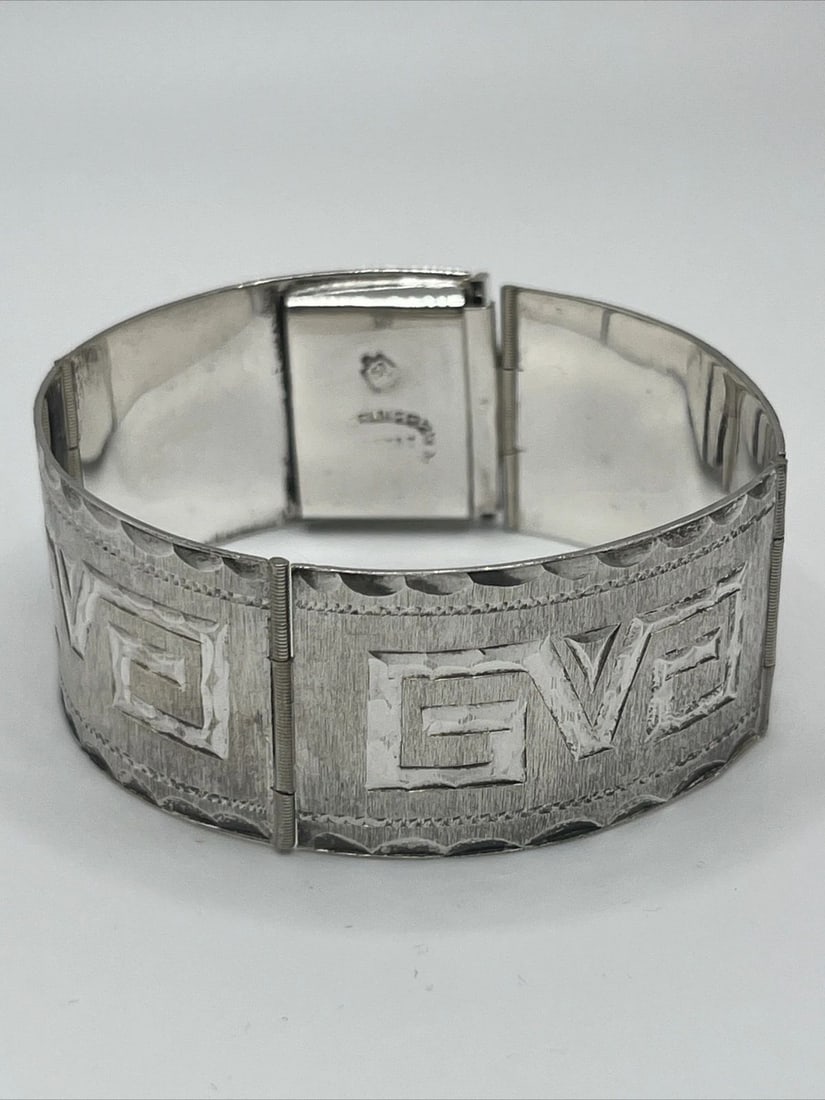 36.5 GRAM STERLING SILVER PANEL BRACELET 6.5" (1 of 2)