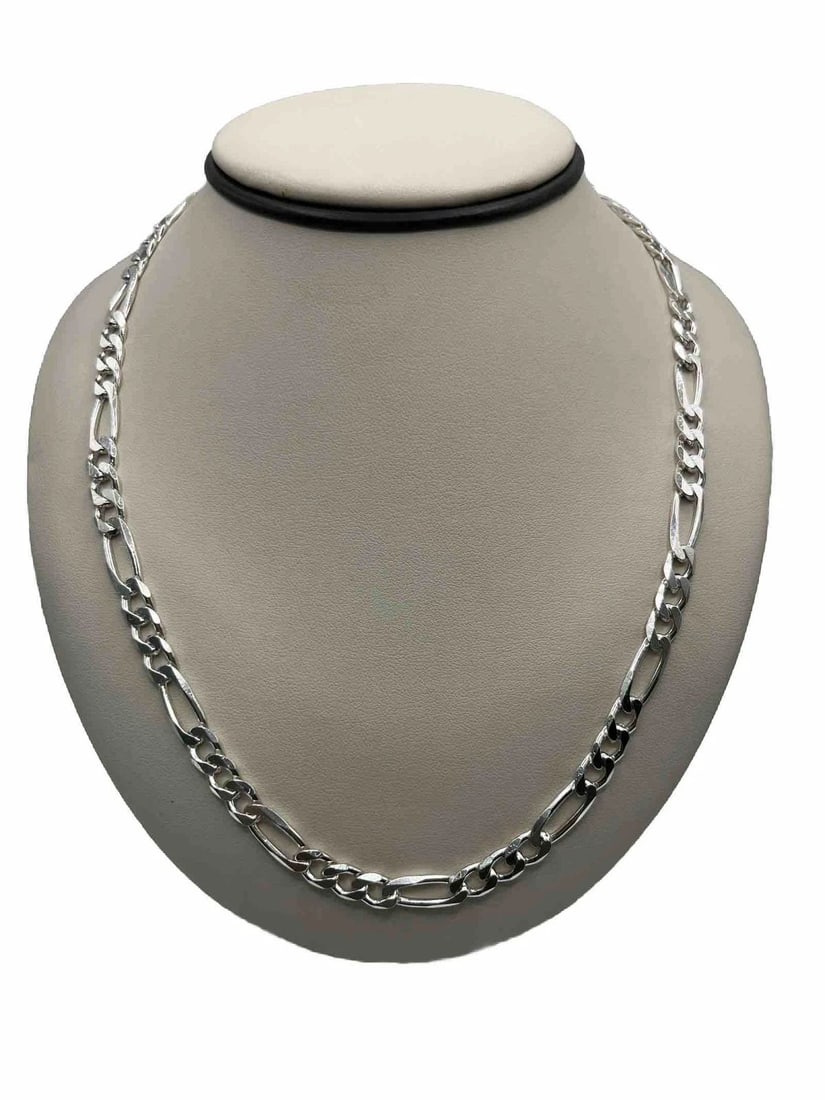 20" FIGARO STERLING SILVER CHAIN 33.8 GRAMS (1 of 2)