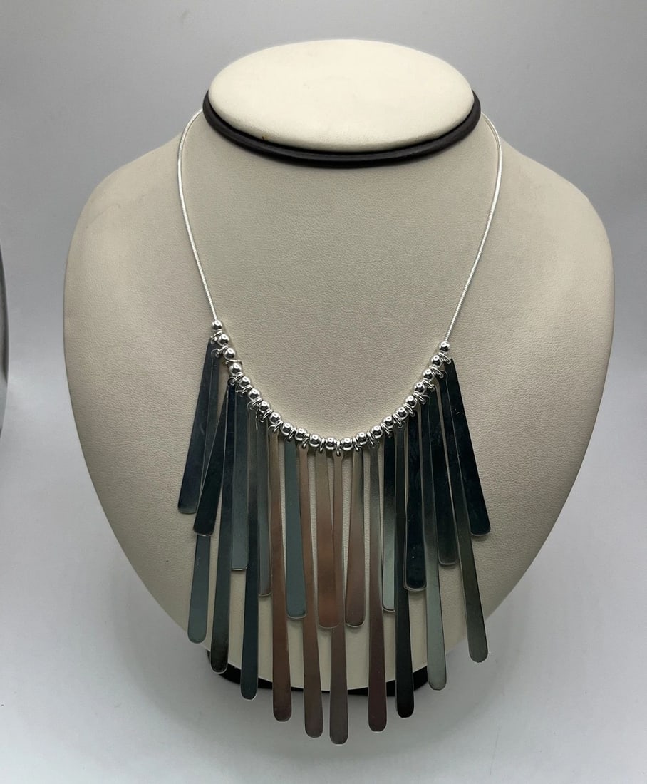 ADJUSTABLE FANCY STERLING SILVER NECKLACE (1 of 2)