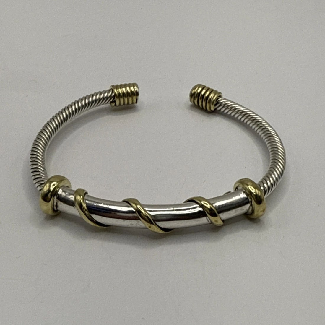 STERLING SILVER TWO TONE MEXICO STERLING SILVER & BRASSTWISTED BRACELET (1 of 2)