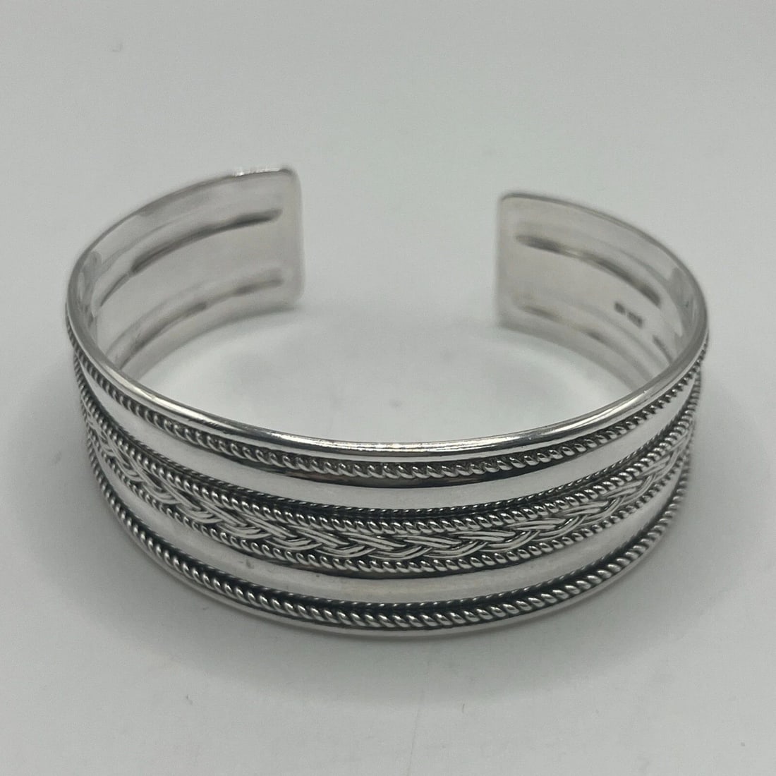 STERLING SILVER CUFF WITH ROPING AND BRAIDING DETAILS (1 of 2)