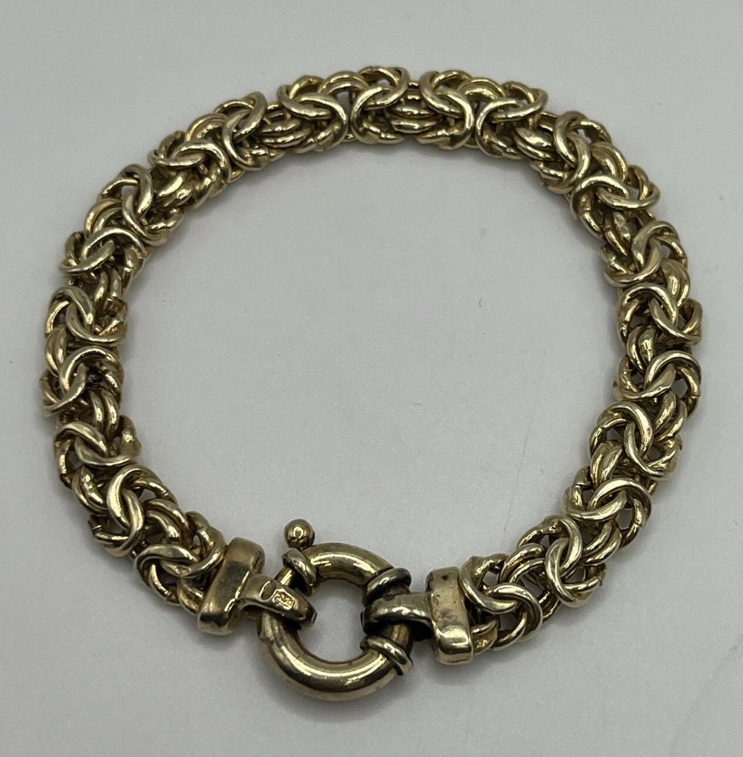 SILVER SILVER (GOLD COLOR) FANCY LINK BRACELET (1 of 2)