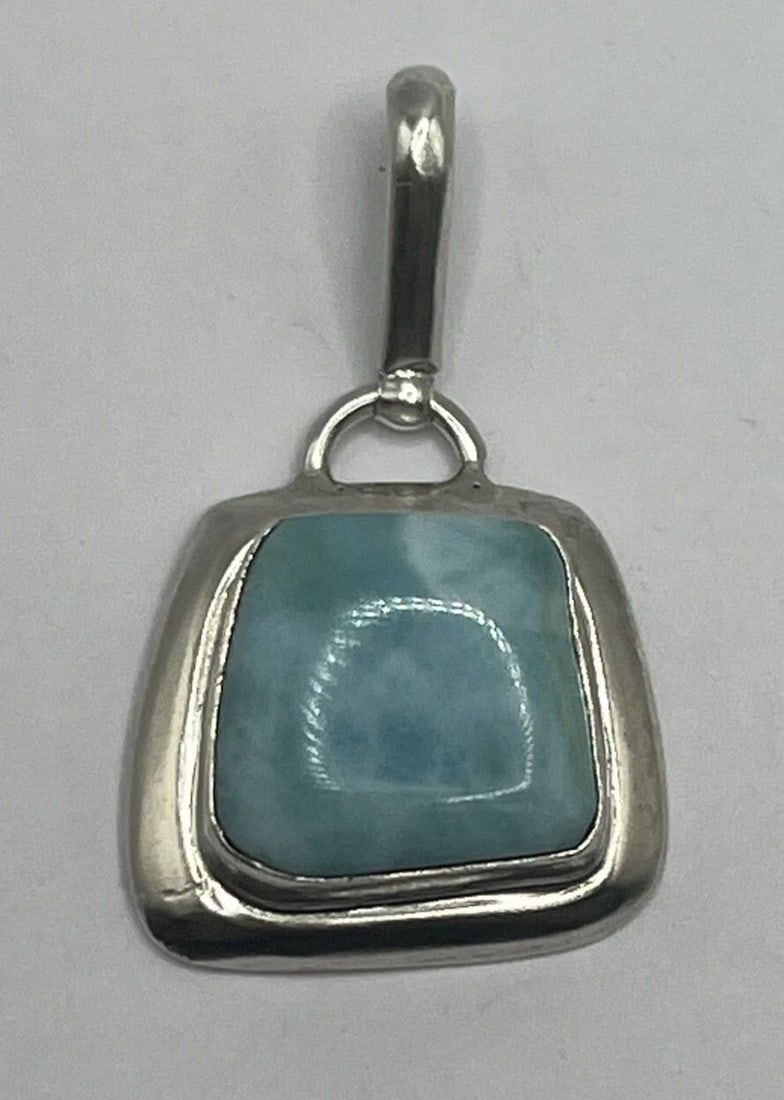 STERLING SILVER & LARIMAR PENDANT 14.6 GRAMS (1 of 2)