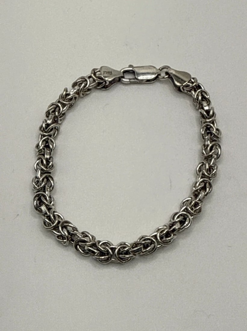 7" STERLING SILVER FANCY LINK BRACELET 13.3 GRAMS (1 of 2)
