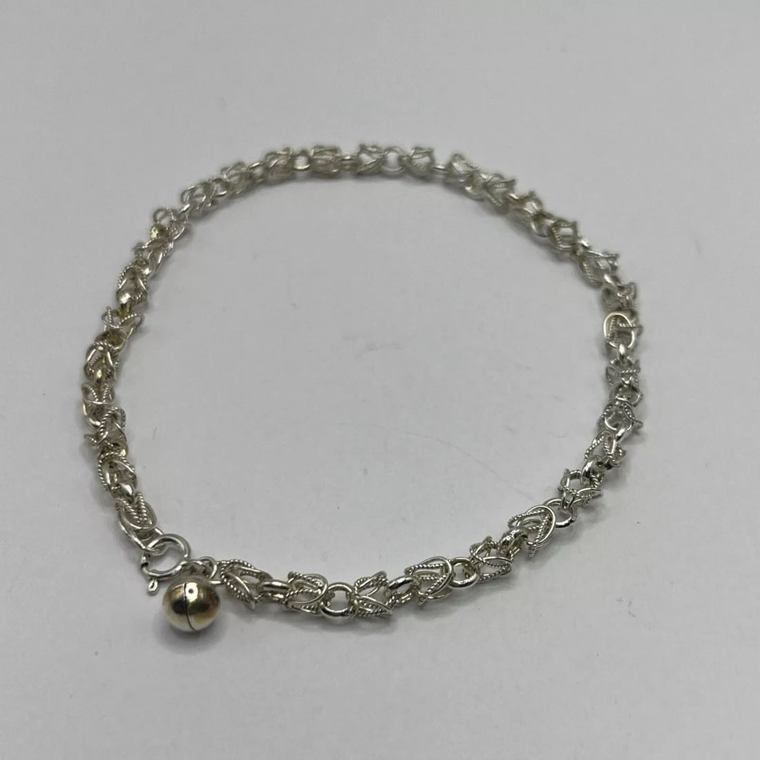 9.5" STERLING SILVER CIRCLE LINK ANKLET (1 of 2)