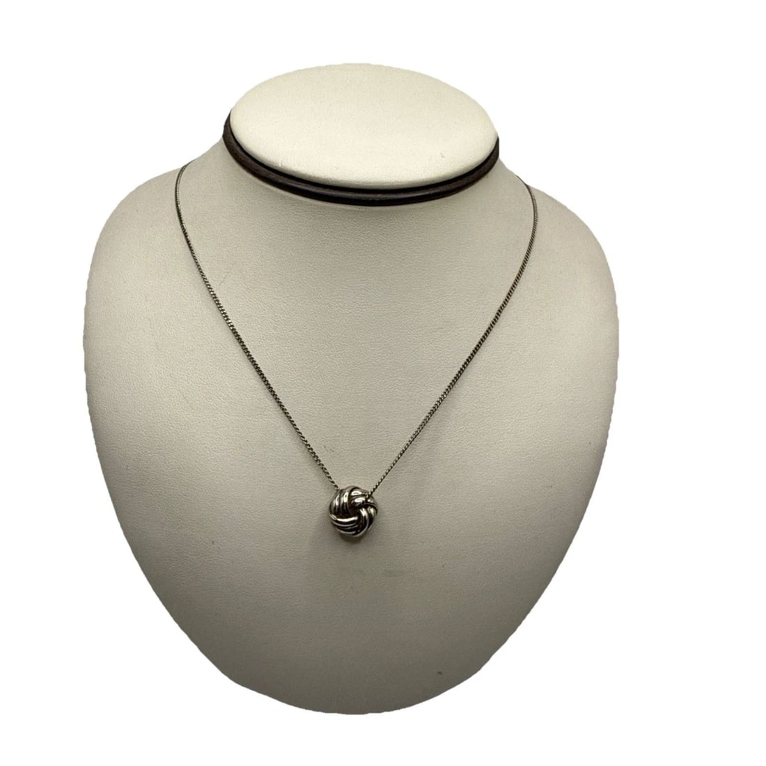 STERLING SILVER 18" NECKLACE WITH KNOT PENDANT (1 of 2)