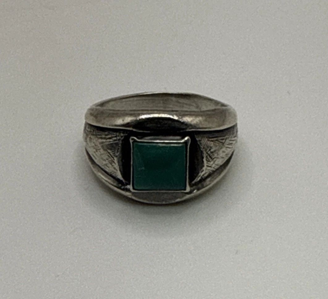 TURQUOISE BAND STERLING SILVER RING SIZE 6 (1 of 2)