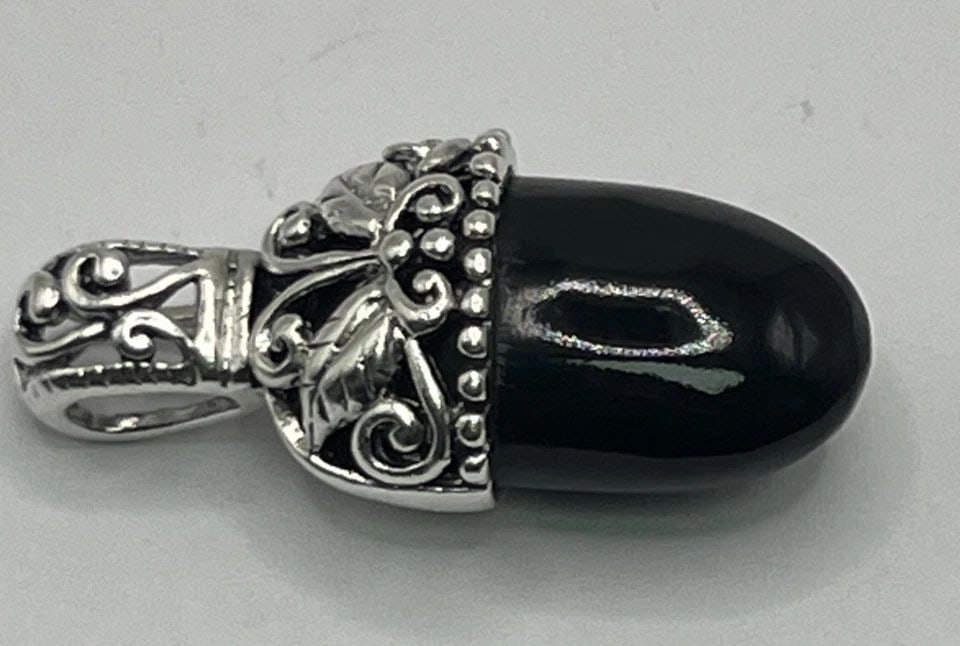 STERLING SILVER & BLACK ONYX PENDANT - 2