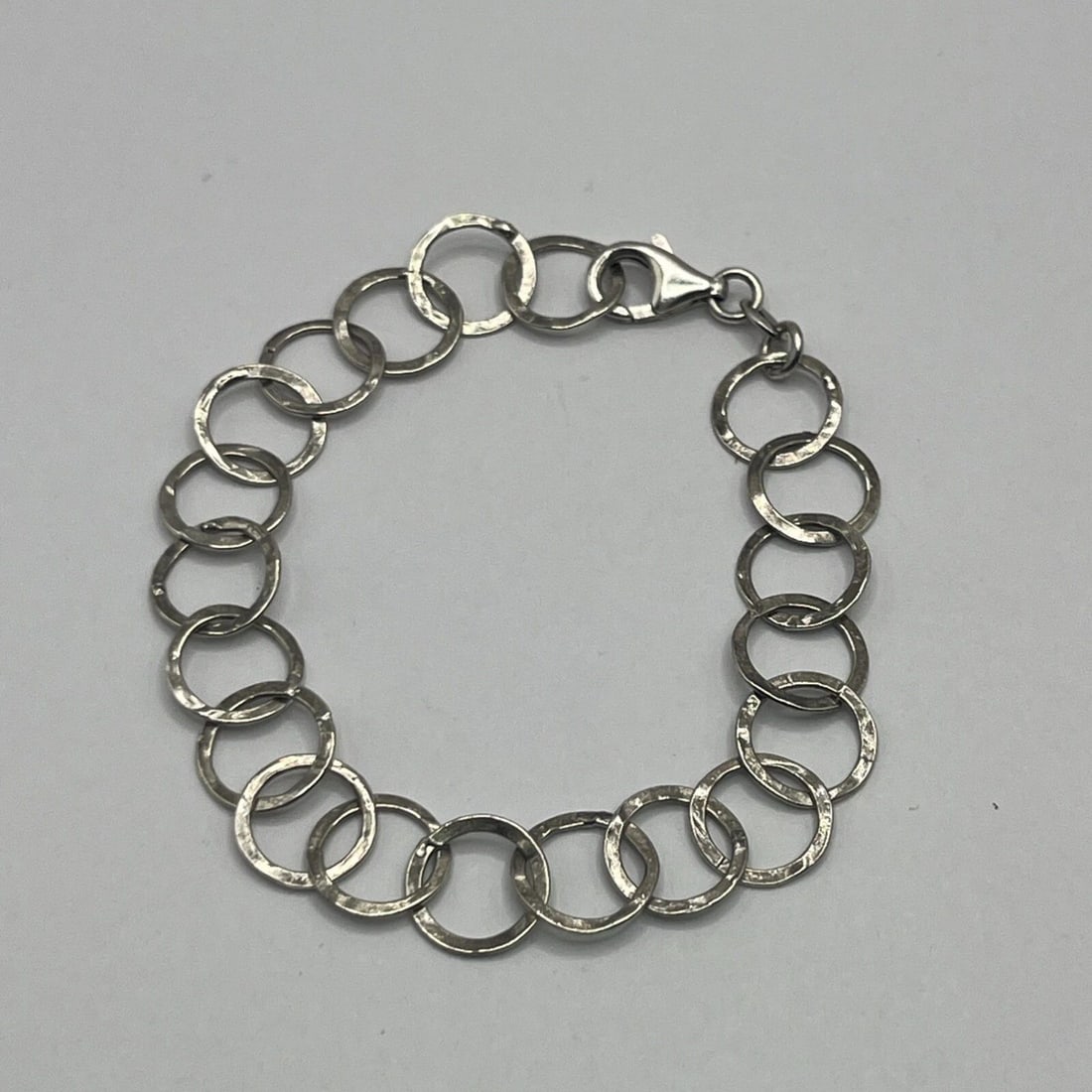 STERLING SILVER 7.25" CIRCLE LINK CHAIN BRACELET (1 of 2)
