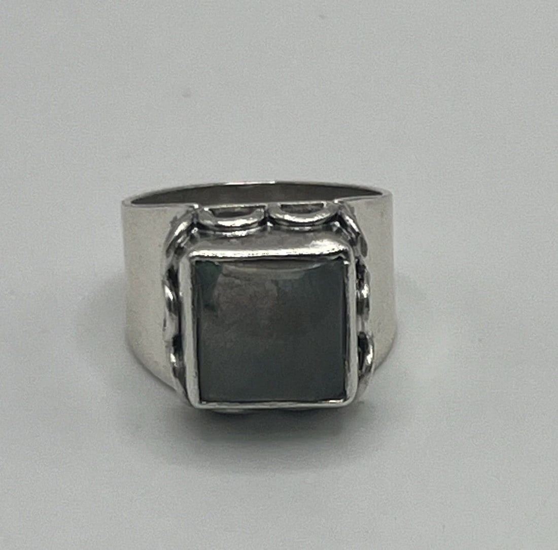 STERLING SILVER & FLORITE RING SIZE 5.5 (1 of 2)