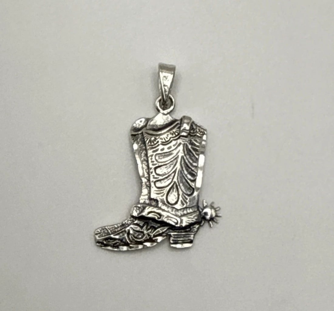 STERLING SILVER COWBOY BOOT CHARM (1 of 2)