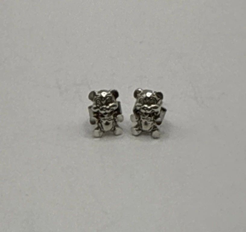 STERLING SILVER TEDDY BEAR STUD EARRINGS (1 of 2)
