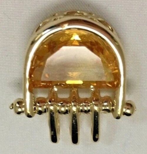 VERY UNIQUE CUSTOM MADE, 14K YELLOW GOLD PENDENT, WITH 13MM X 9MM CITRINE 5.2G (1 of 2)