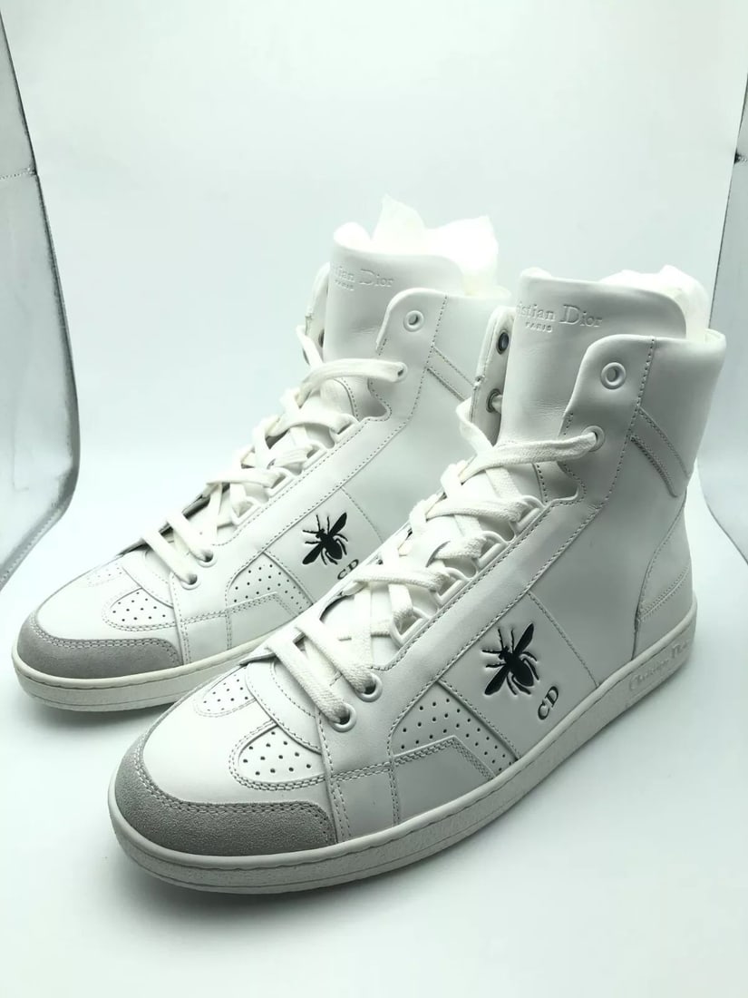CHRISTIAN DIOR D-BEE LEATHER TRAINERS/SNEAKERS HIGH TOPS (SIZE: 37) (1 of 2)