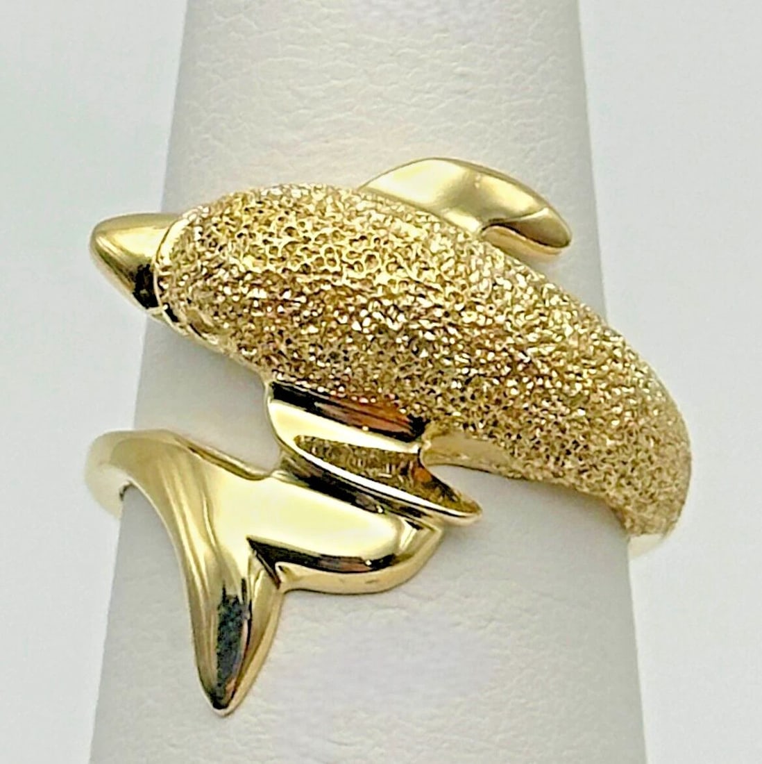 14K YELLOW GOLD DOLPHIN RING SIZE: 7 4.8 GRAMS (1 of 2)