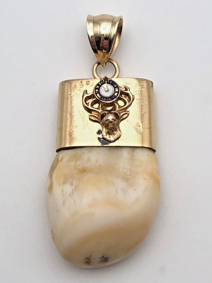 ANTIQUE 14K GOLD ELKS CLUB B.P.O.E. PENDANT 8.4 GRAMS (1 of 2)