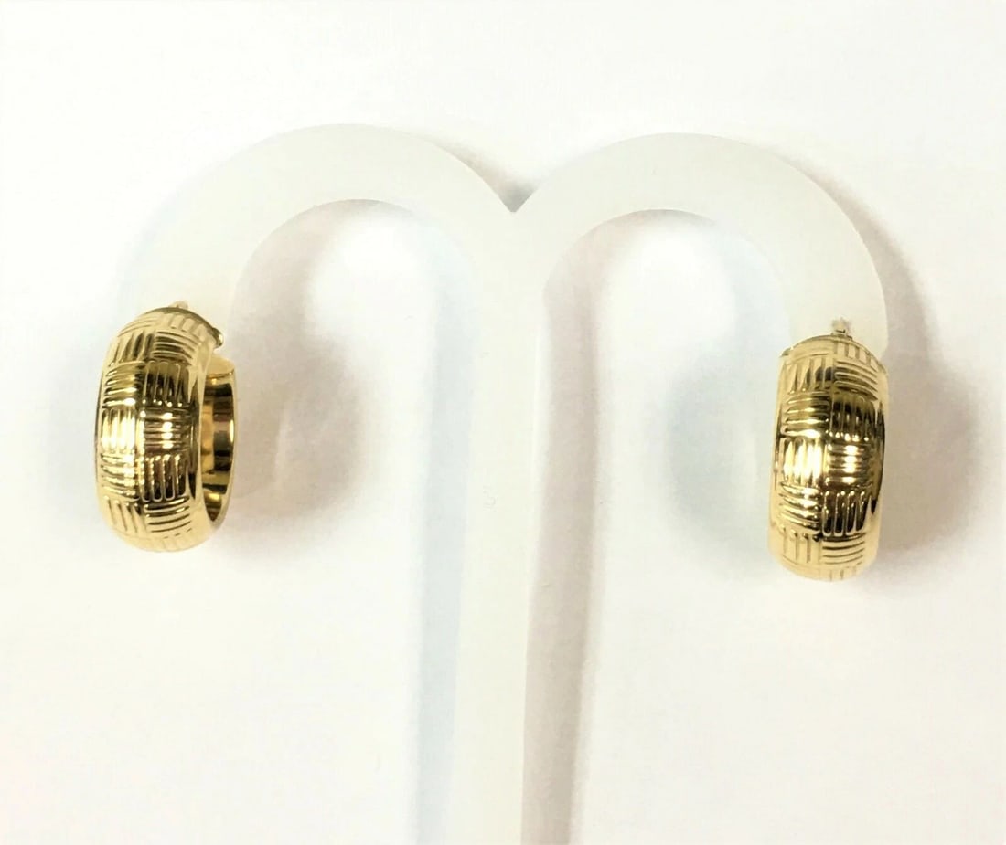 18K YELLOW GOLD HOOP EARRINGS WITH CLIP BACKS 3.4G (1 of 2)