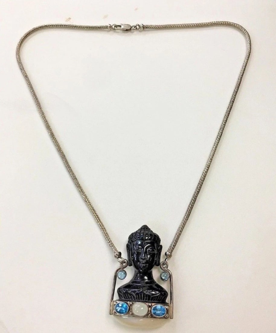 SAJEN STERLING SILVER NECKLACE AND PENDANT WITH DIFFERENT STONES (1 of 2)