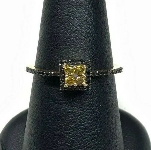 WOMEN'S 10K GOLD RING WITH 0.35CTS OF YELLOW & BLACK DIAMONDS SIZE: 6.5: WOMEN'S 10K YELLOW GOLD RING WITH YELLOW AND BLACK DIAMONDS NEW Women's 10k Yellow Gold Ring with Yellow and Black Diamonds NEW You are bidding on a new with defects Women's 10k Yellow Gold Ring with