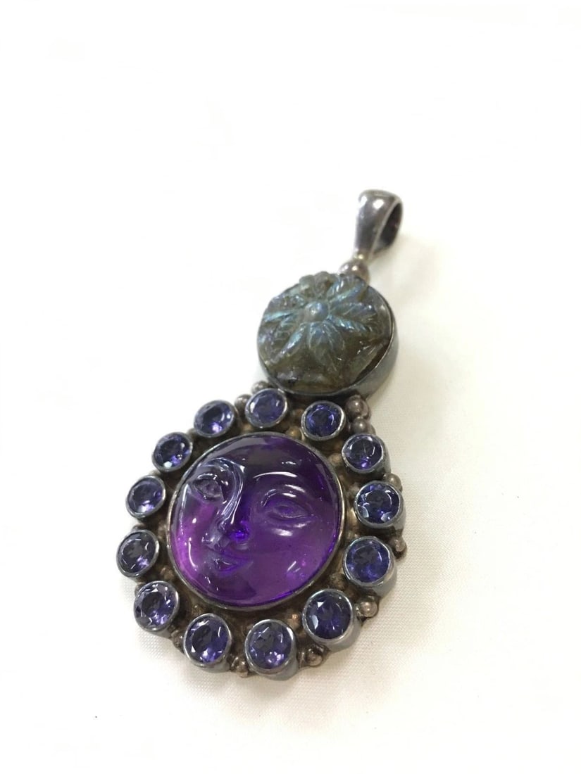 SAJEN STERLING SILVER PENDANT WITH MULTIPLE STONES (1 of 2)