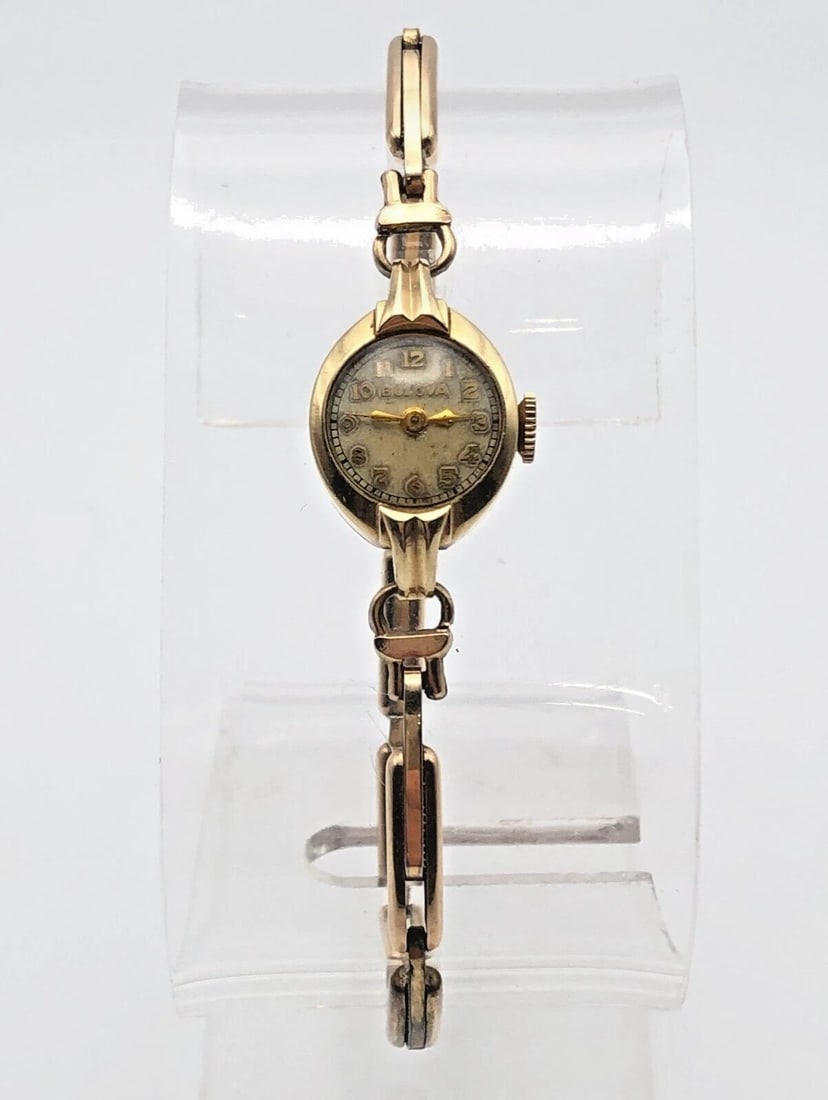 VINTAGE BULOVA 14K YELLOW GOLD CASE WATCH , 17 JEWELS MOVEMENT ( NOT RUNNING ) (1 of 2)