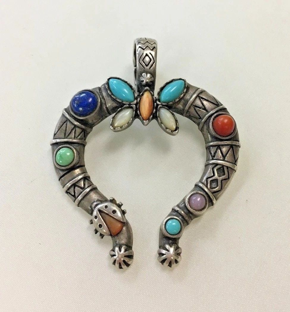 STERLING SILVER PENDANT VERONICA DINE MULTI COLORED STONES (1 of 2)