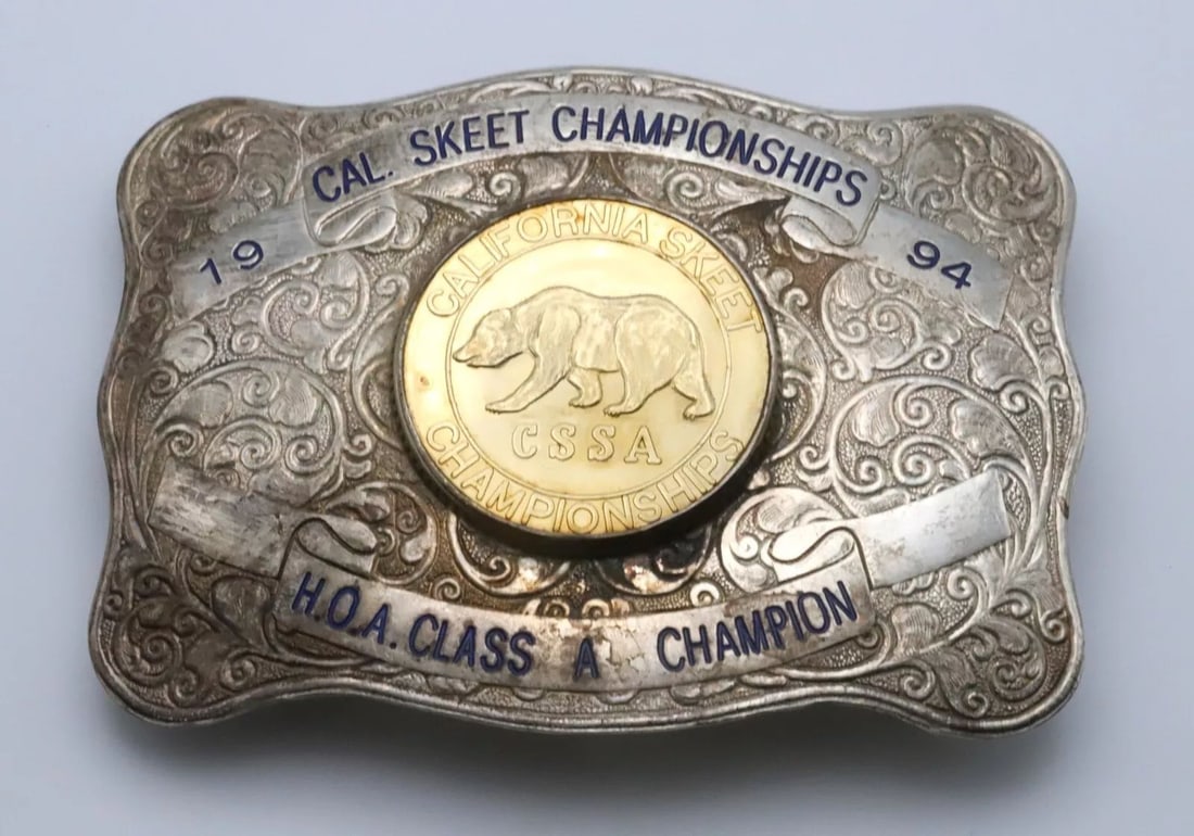 STERLING SILVER 1994 CAL SKEET CHAMPIONSHIP MAINS LAS VEGAS BELT BUCKLE VINTAGE (1 of 2)