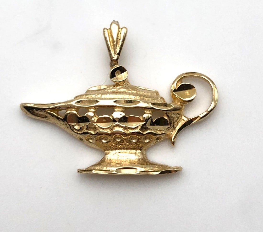 14K GOLD GENIE LAMP PENDANT 2.5G (1 of 2)