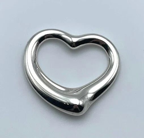 TIFFANY & CO. ELSA PERETTI LARGE OPEN HEART PENDANT 925 STERLING SILVER 35X33MM (1 of 2)
