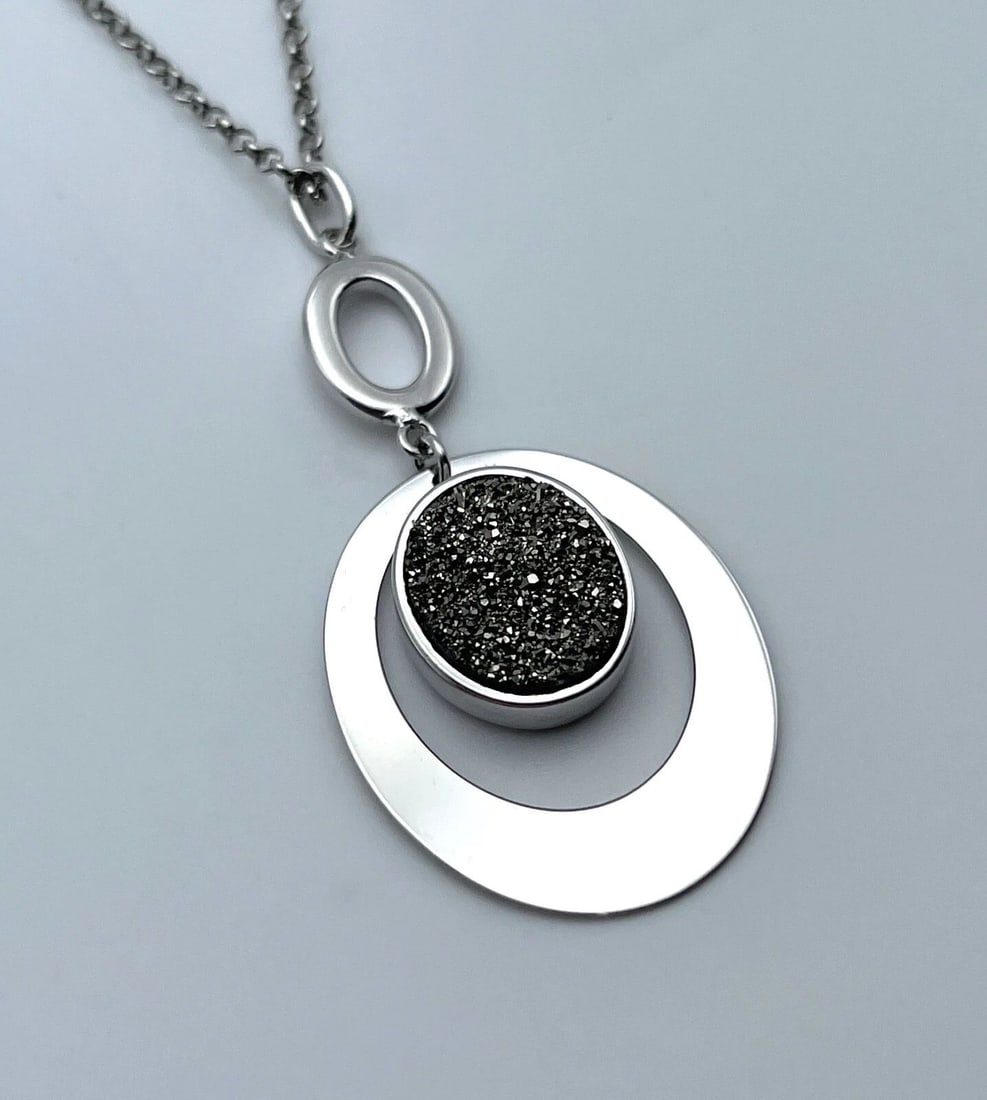 FREDERIC DUCLOS STERLING SILVER CHAIN AND PENDANT 18" INCHES (1 of 2)