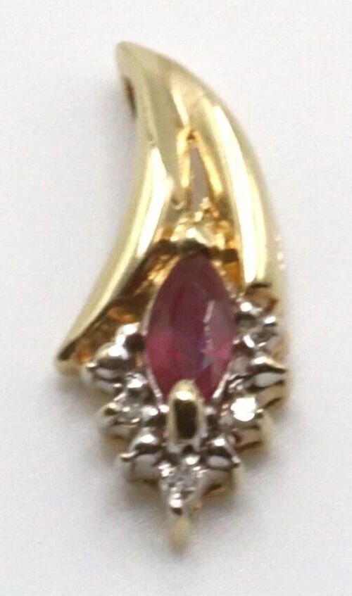 10K YELLOW GOLD SMALL WOMAN'S PENDANT WITH RUBY AND DIAMOND (1 of 2)