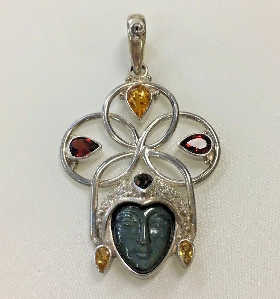 SAJEN STERLING SILVER PENDANT WITH MULTIPLE STONES (1 of 2)