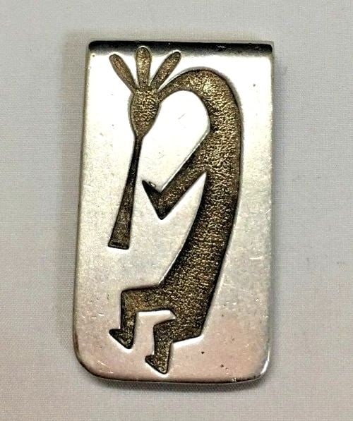 VINTAGE NATIVE 925 STERLING SILVER MONEY CLIP J. NELSON 32.3G (1 of 2)