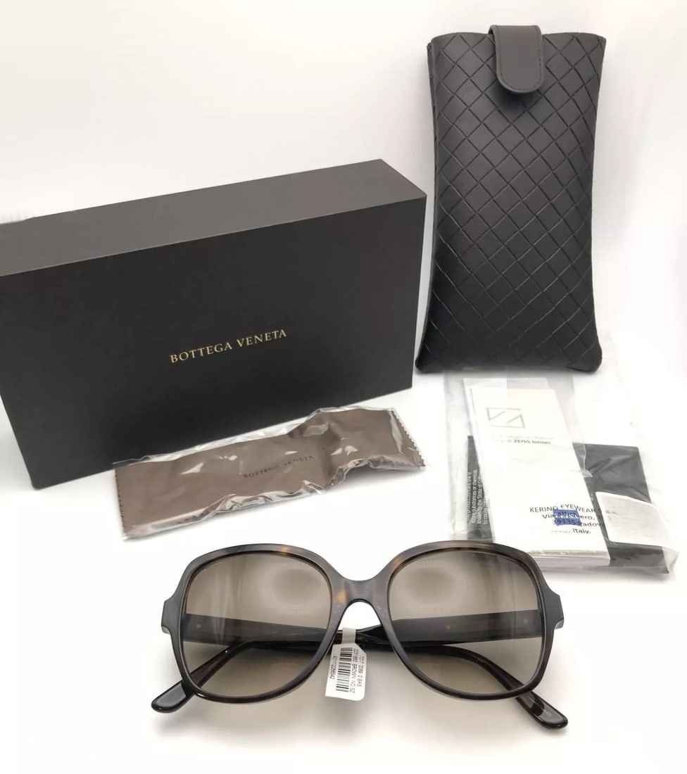 BOTTEGA VENETA BV0015SA 003 BROWN SUNGLASSES WITH CASE AND BOX (1 of 2)