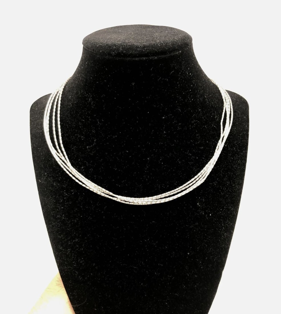 FREDRIC DUCLOS MULTI LAYERED RIGID STYLE NECKLACE 925 STERLING SILVER (1 of 2)