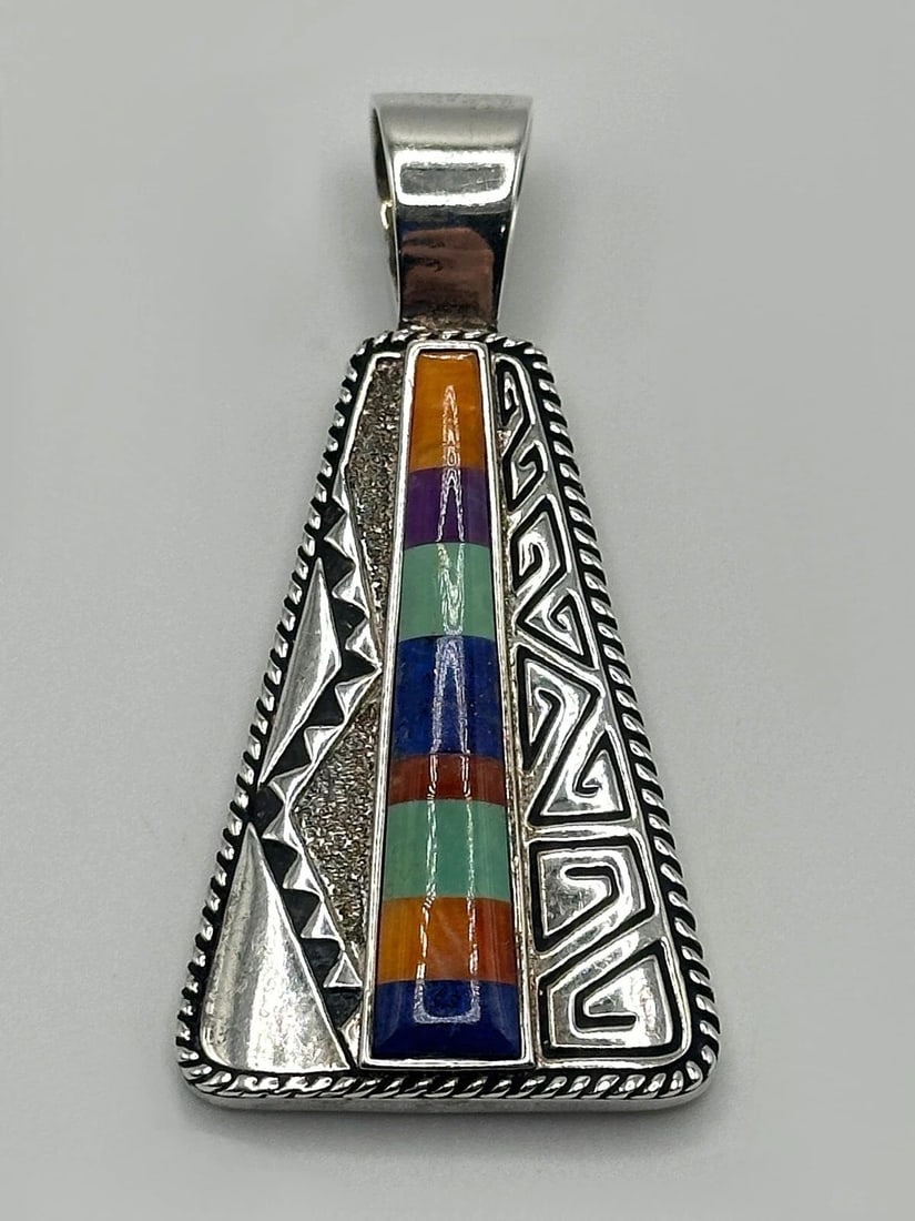 CAROLYN POLLACK RELIOS 925 STERLING SILVER INLAY PENDANT 20.1G (1 of 2)