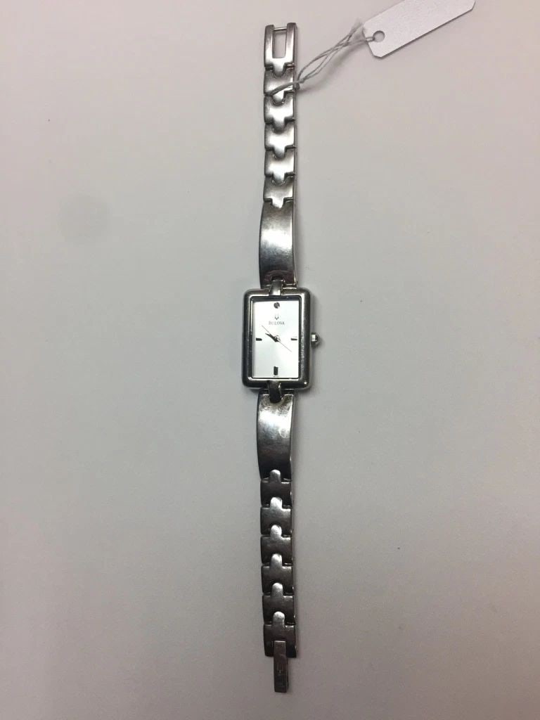 BULOVA STAINLESS STEEL 1 DIAMOND DIAL WOMEN'S WATCH 96P132: BULOVA STAINLESS STEEL 1 DIAMOND DIAL WOMEN'S WATCH 96P132 Bulova Stainless Steel 1 Diamond Dial Women's Watch 96P132 You are bidding on a pre-owned Bulova Stainless Steel 1 Diamond Dial Women's Watch