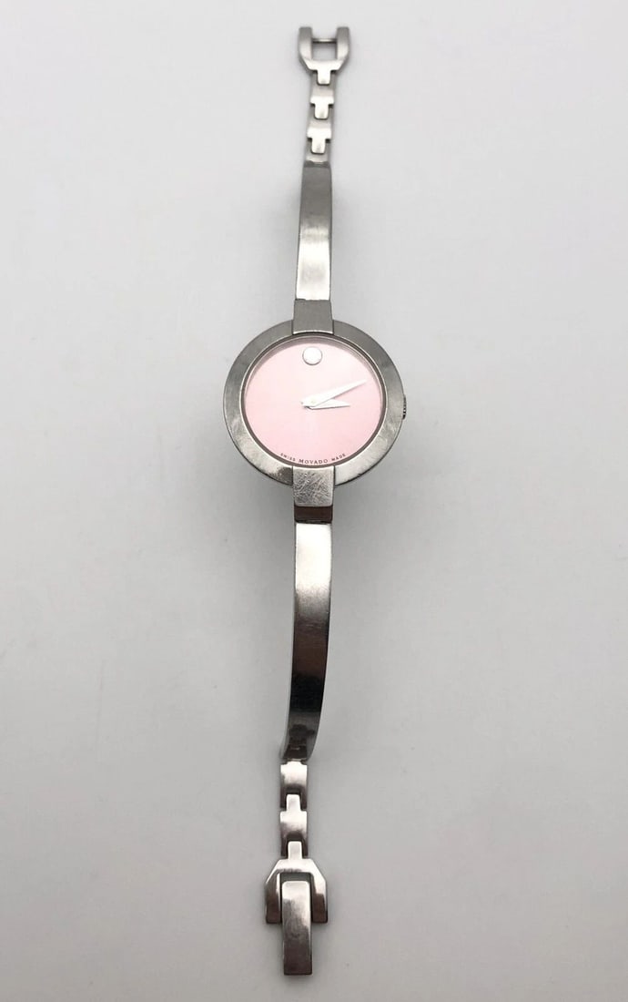 MOVADO WOMAN'S WATCH BELA PINK DIAL STAINLESS STEEL MODEL: 84 A1 1830 (1 of 2)