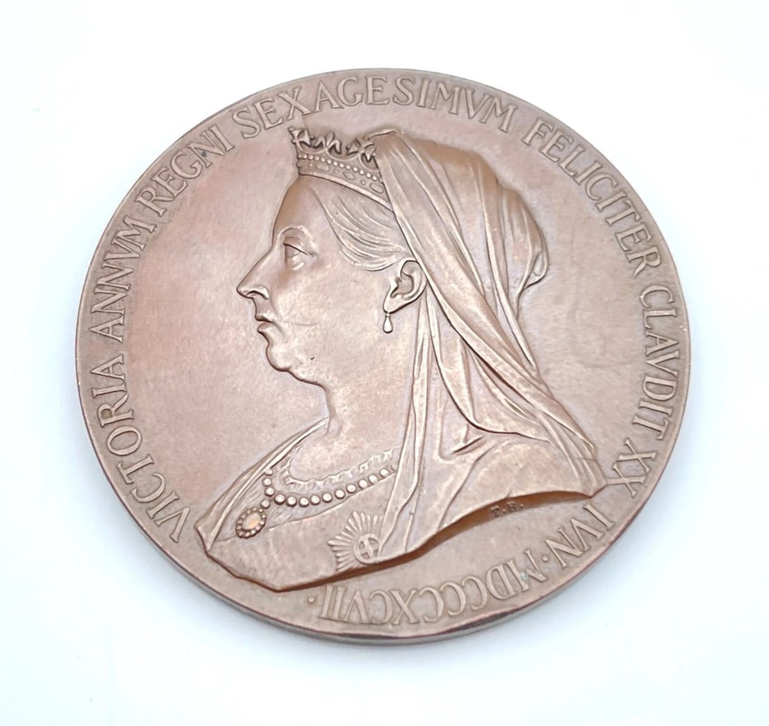 GREAT BRITAIN VICTORIA 1837 BRONZED AE MEDAL COIN LARGE (1 of 2)