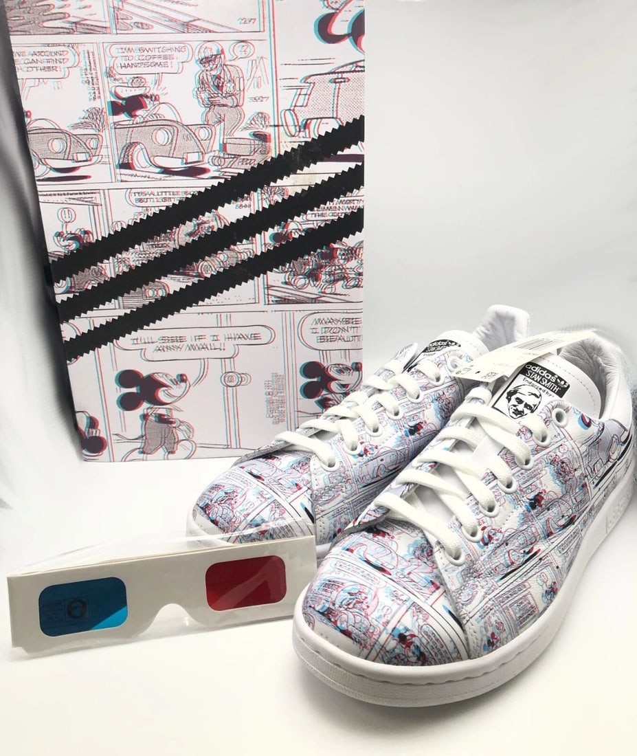 MICKEY MOUSE 3D COMIC ADIDAS STAN SMITH SHOES ( SIZE: 7 ): Mickey Mouse 3D Comic Adidas Stan Smith Shoes You are bidding on a Mickey Mouse 3D Comic Adidas Stan Smith Shoes. The shoes have been fully checked and inspected by our in house Jewelers. The shoes ha