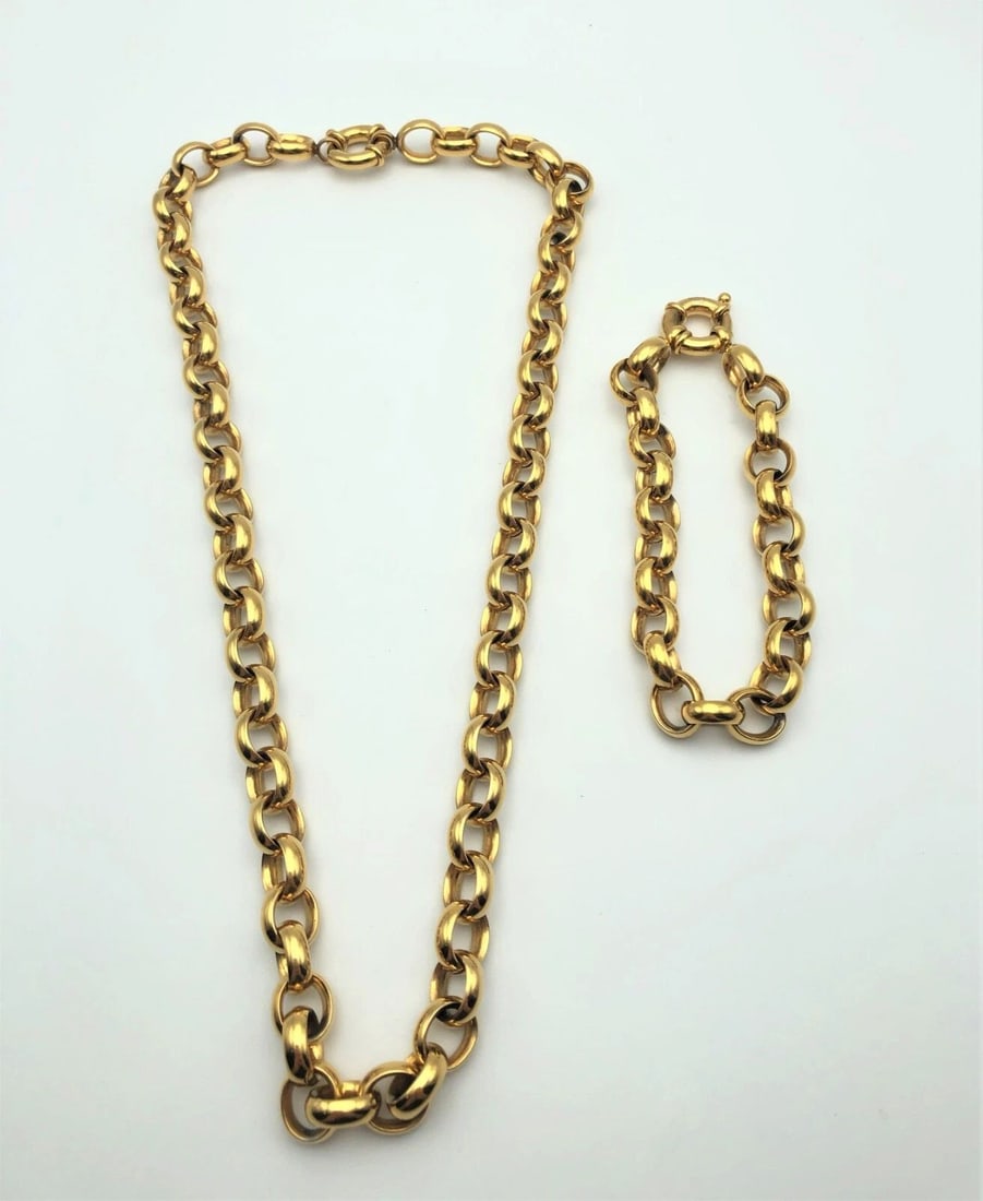 EDFORCE STAINLESS STEEL CHUNKY HEAVY DUTY LINK NECKLACE + BRACELET COMBO (1 of 2)