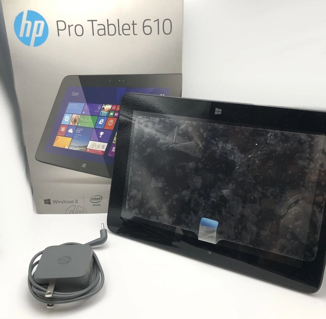 HP PRO TABLET 610 WITH BOX AND CHARGER ( FOR PARTS ) READ DESCRIPTION (1 of 2)
