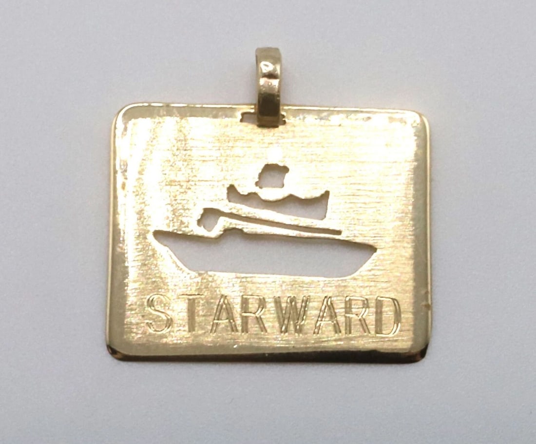 M/S STARWARD NORWEGIAN CRUISE LINES 14K GOLD PENDANT 1981 PUERTO RICO: M/S STARWARD NORWEGIAN CRUISE LINES 14K GOLD PENDANT 1981 PUERTO RICO M/S STARWARD Norwegian Cruise Lines 14k Gold Pendant 1981 Puerto Rico You are bidding on a M/S STARWARD Norwegian Cruise Lines 14k