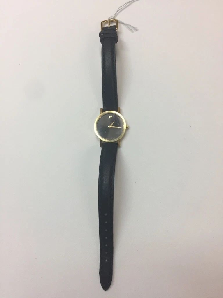 MOVADO 87.A1.832 LADIES GOLD TONE BLACK MUSEUM DIAL LADIES WATCH (1 of 2)
