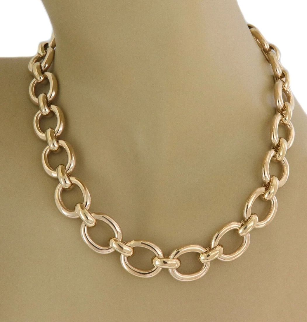 CARTIER BAIGNOIRE COLLECTION 18K YELLOW GOLD OVAL LINK COLLAR NECKLACE W/PAPER: CARTIER BAIGNOIRE COLLECTION 18K YELLOW GOLD OVAL LINK COLLAR NECKLACE W/PAPER CARTIER BAIGNOIRE COLLECTION 18K YELLOW GOLD OVAL LINK COLLAR NECKLACE W/PAPER Cartier Baignoire Collection 18k Yellow Go