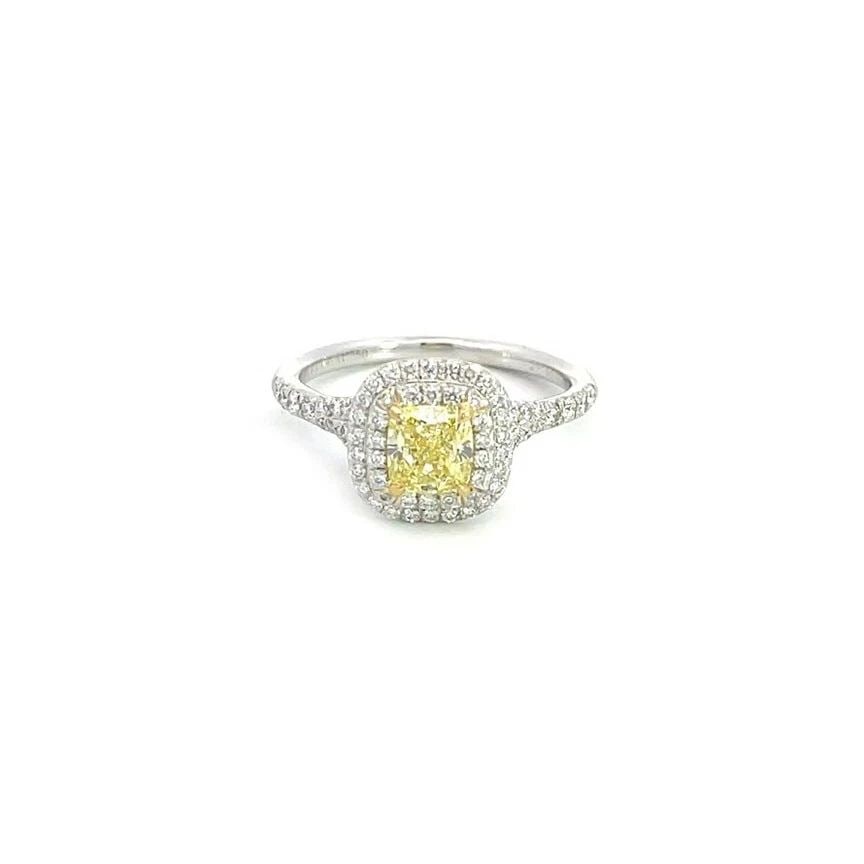 TIFFANY & CO.1.07CT SOLESTE INTENSE YELLOW DIAMOND 18K GOLD PLATINUM RING PAPER: TIFFANY & CO.1.07CT SOLESTE INTENSE YELLOW DIAMOND 18K GOLD PLATINUM RING PAPER TIFFANY & CO.1.07CT SOLESTE INTENSE YELLOW DIAMOND 18K GOLD PLATINUM RING PAPER Tiffany & Co.1.07ct Soleste Intense