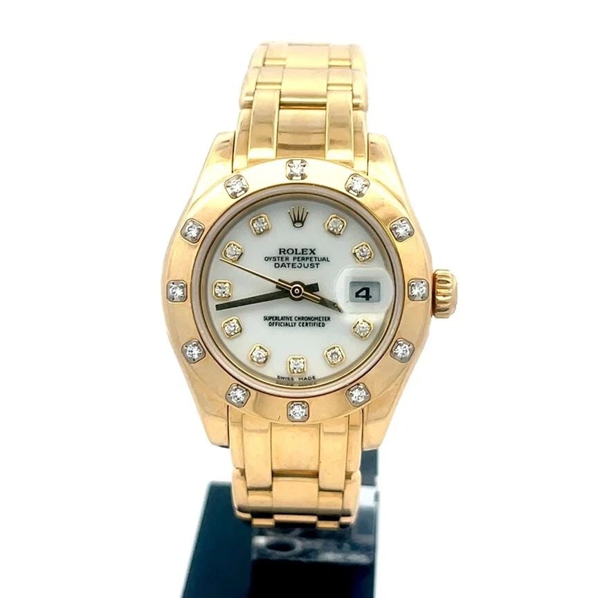 ROLEX MASTERPIECE GOLD WOMEN WATCH 18K YELLOW 29MM DIAMOND BEZEL DIAL: ROLEX MASTERPIECE GOLD WOMEN WATCH 18K YELLOW 29MM DIAMOND BEZEL DIAL ROLEX MASTERPIECE GOLD WOMEN WATCH 18K YELLOW 29MM DIAMOND BEZEL DIAL This gorgeous Rolex Masterpiece Gold Women Watch is a